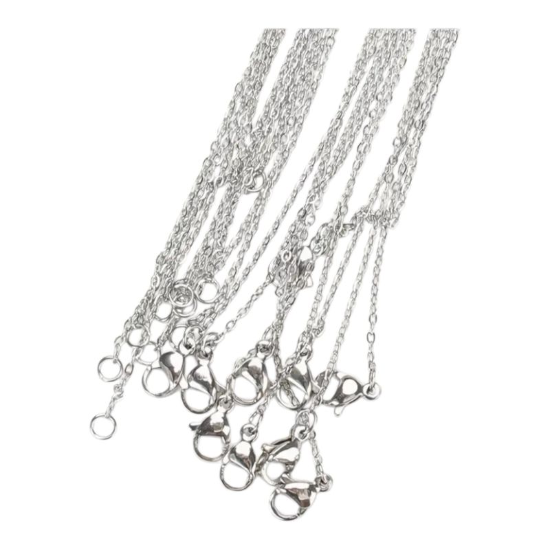 GENERICO - Collar cadena fantasia plateada 45cm