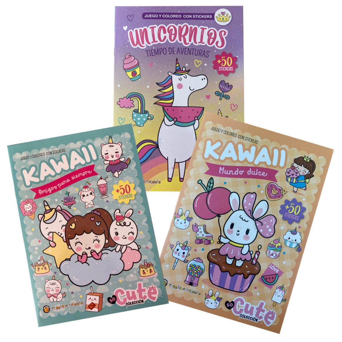 EL GATO DE HOJALATA - Libros para pintar - Juego y coloreo con stickers Pack de 3