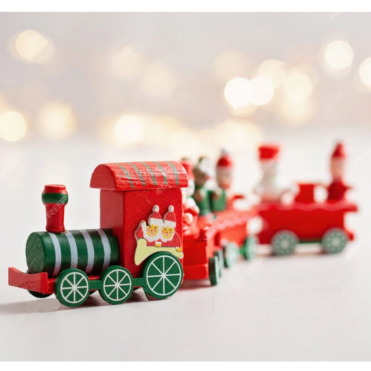 GENERICO - Tren de madera navideño diseño navidad Roja