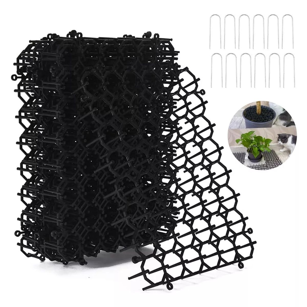 KUANGYE - 12 Alfombrillas Repelentes Mascotas Anti-cat Pot Con Clavos