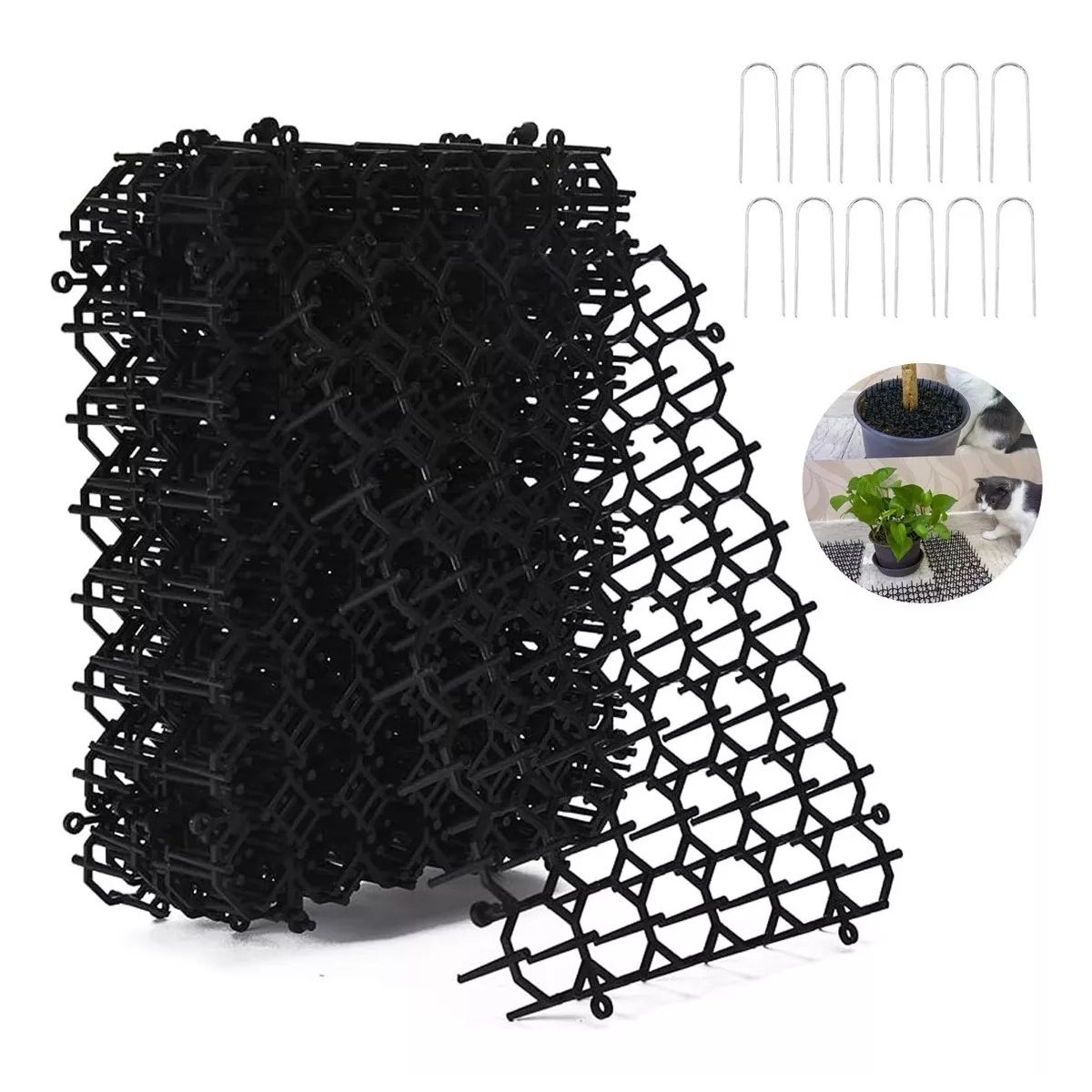 KUANGYE - 12 Alfombrillas Repelentes Mascotas Anti-cat Pot Con Clavos