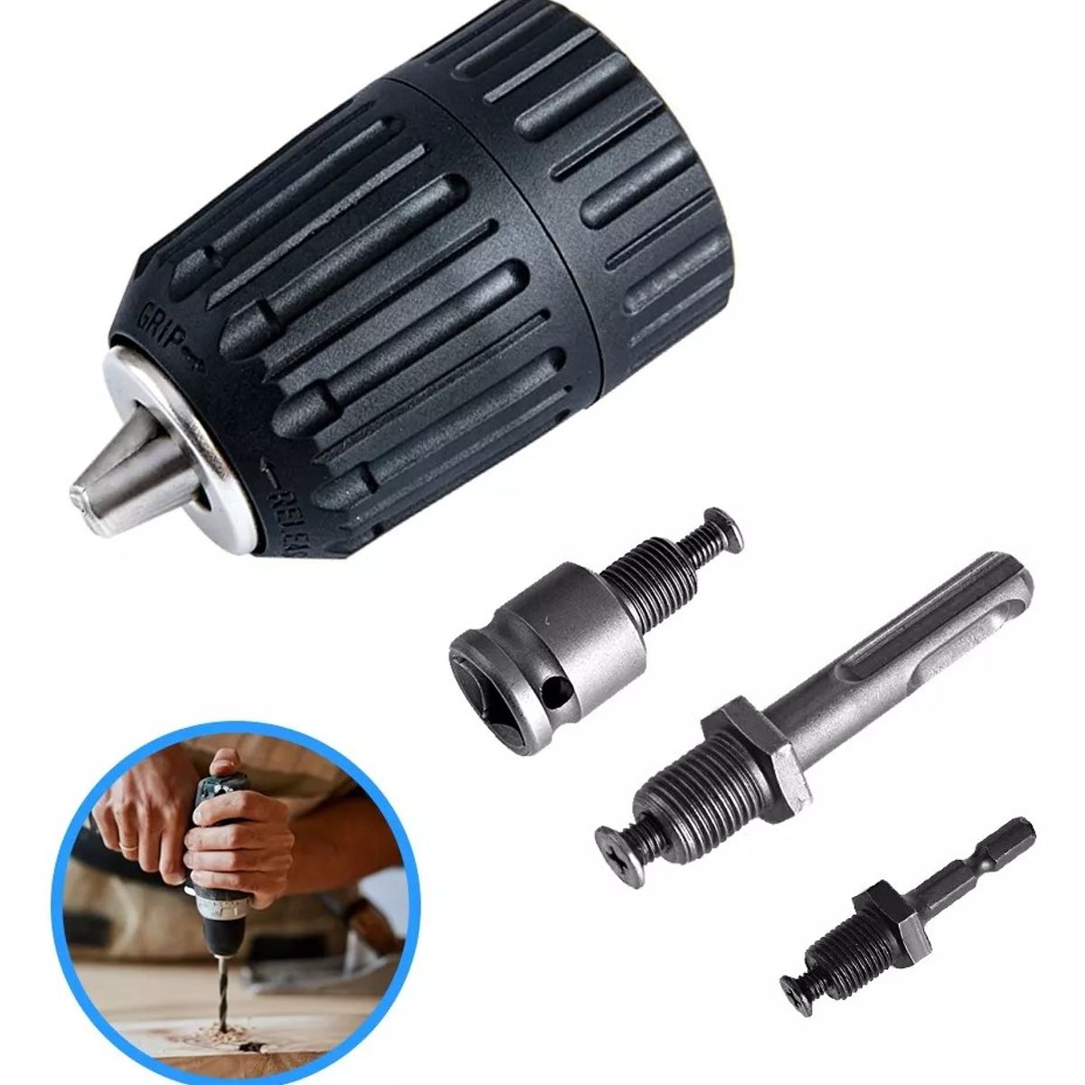 KUANGYE - Mandril Taladro Con Adaptador Sds Plus 13mm Toma 12-20unf