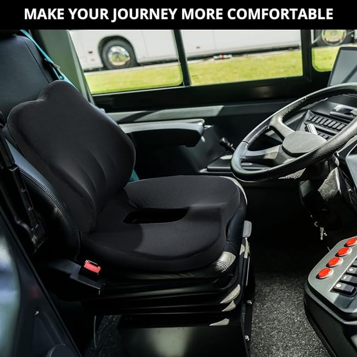 EVERSO - Cojin Asiento Con Soporte Respaldo Lumbar Para Sillas Kit Negro