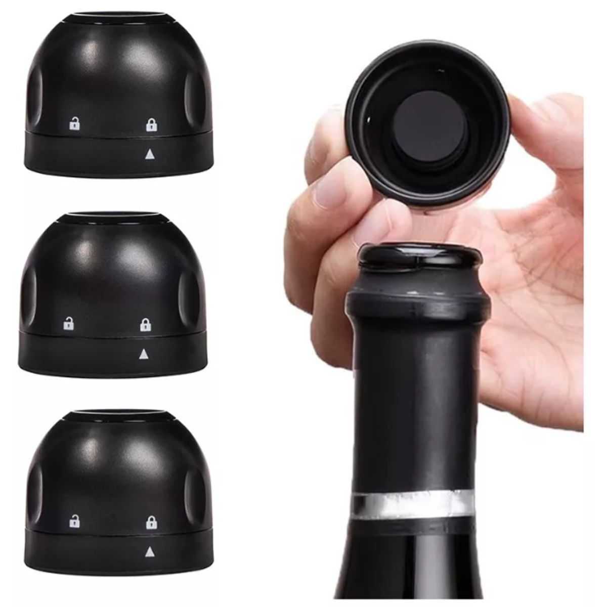 KUANGYE - ×3 Tapa Vino Tapón Al Vacío Champagne Espumante Champaña