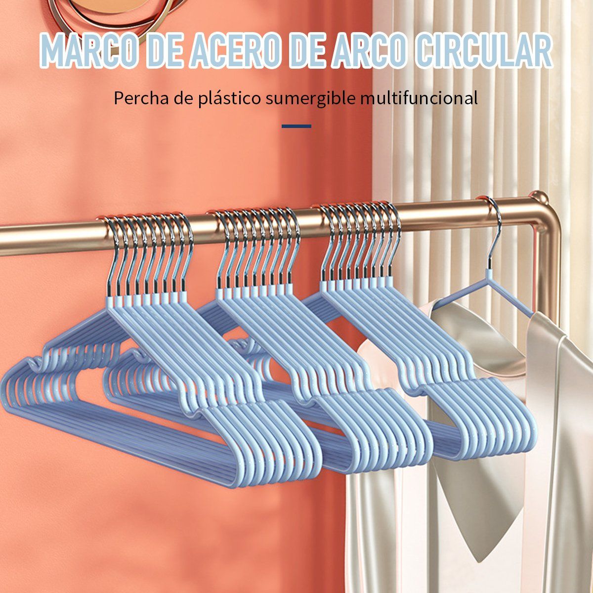 SUPERCENTER - Colgadores Para Ropa Antideslizante 10 Unidades Perchas