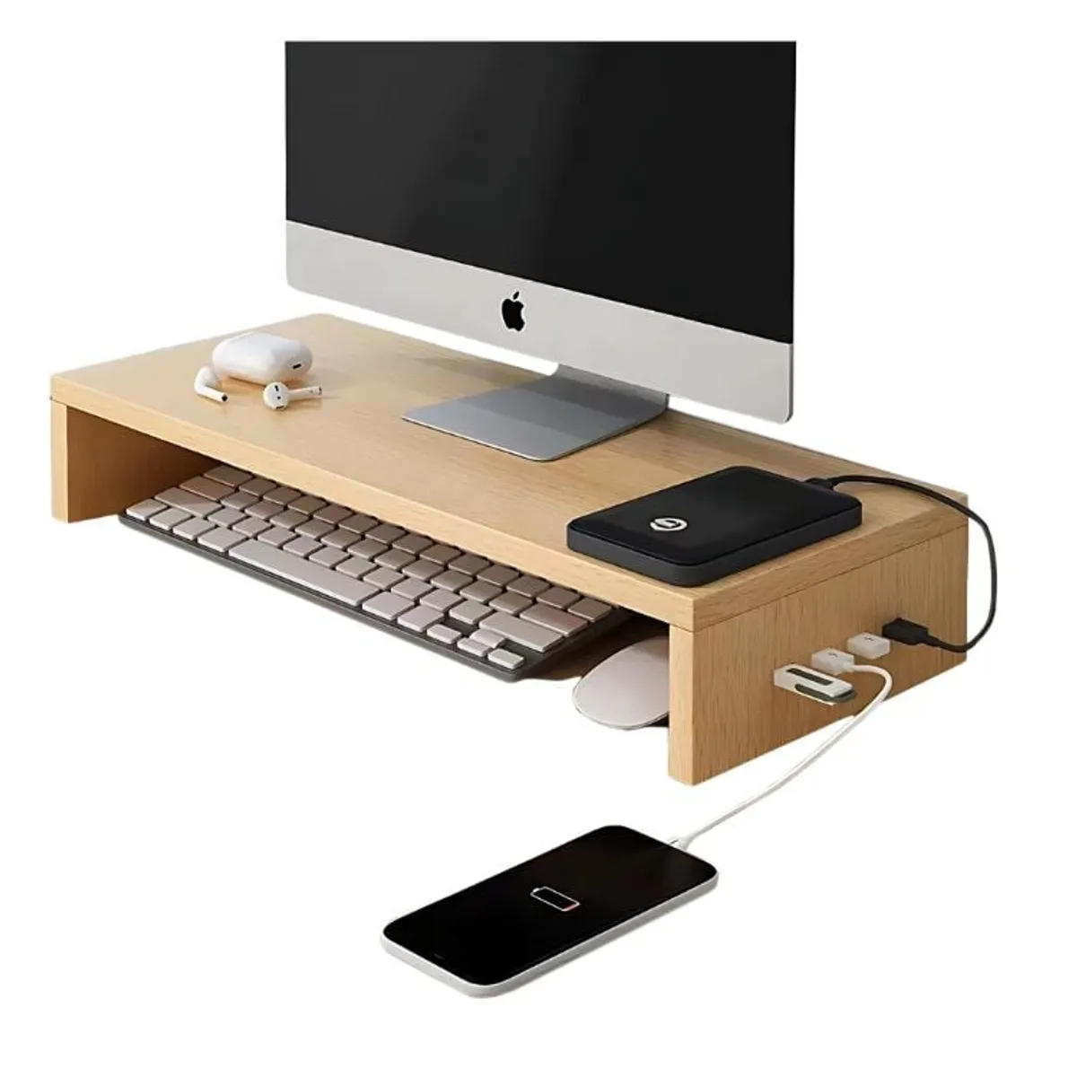 CRUSEC - Base Elevador Monitor Soporte Pantalla PC Con Entradas USB