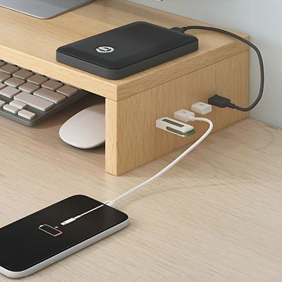 Imagen 2 del producto Base Elevador Monitor Soporte Pantalla PC Con Entradas USB