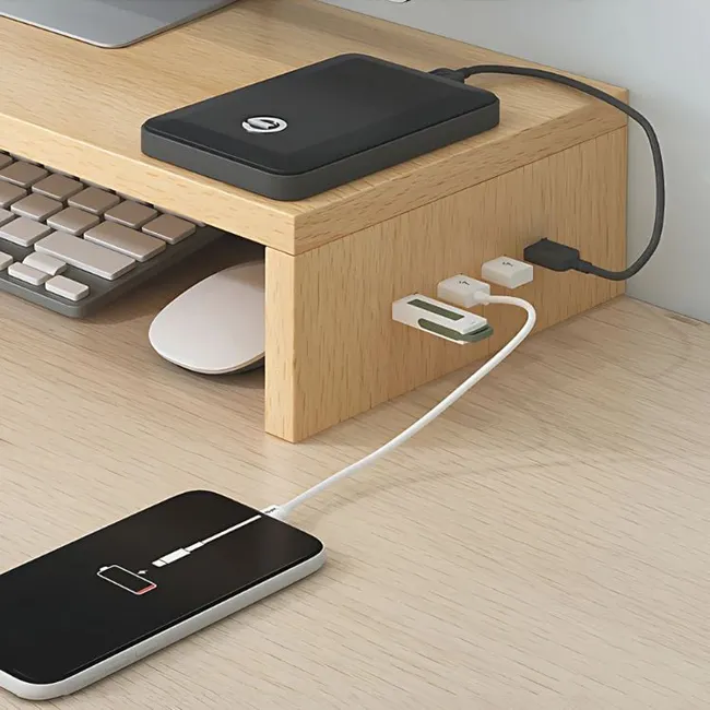 CRUSEC - Base Elevador Monitor Soporte Pantalla PC Con Entradas USB