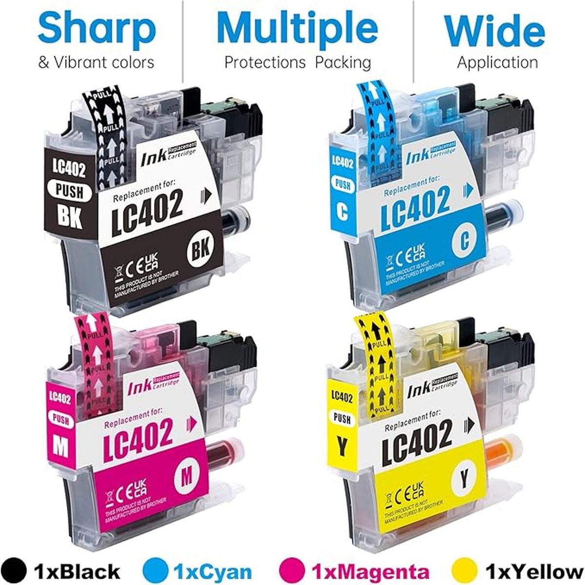 GENERICO - Cartuchos de Tinta Compatibles para LC402Xl Pack