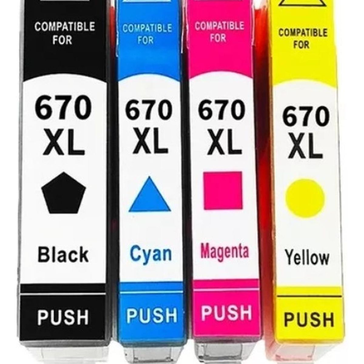 GENERICO - Pack 4 Tintas Compatibles 670xl B/c/m/y 3525 4615 4625 5525