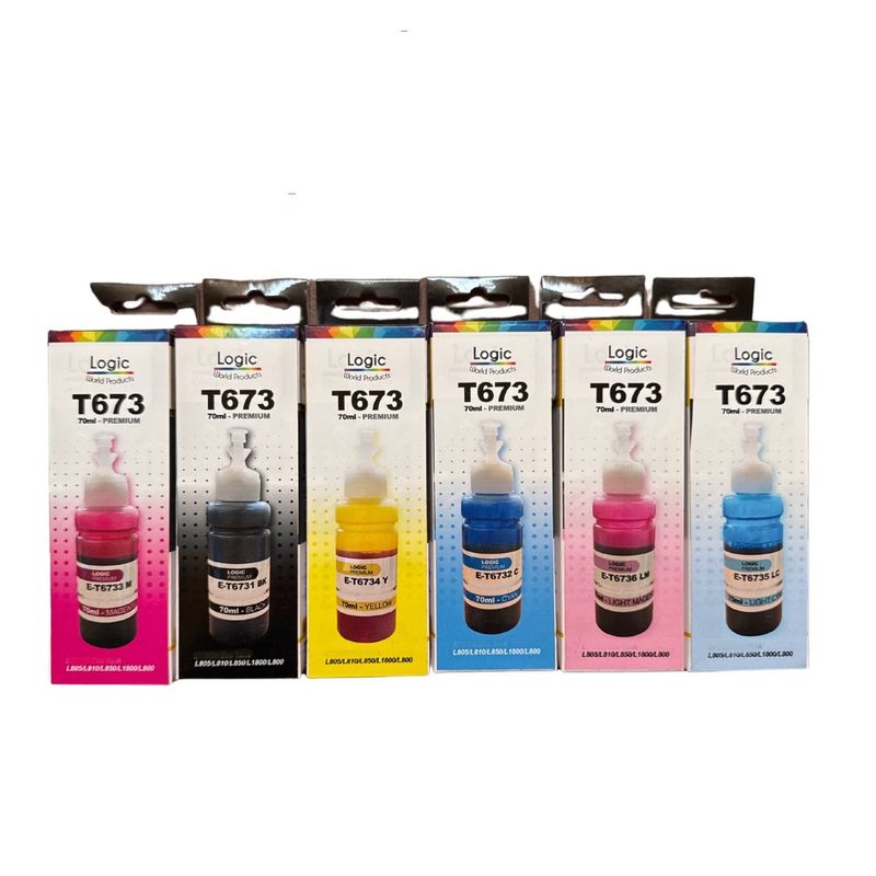 GENERICO - Pack Tintas Compatible para  T673 L800/L805/L810/L850