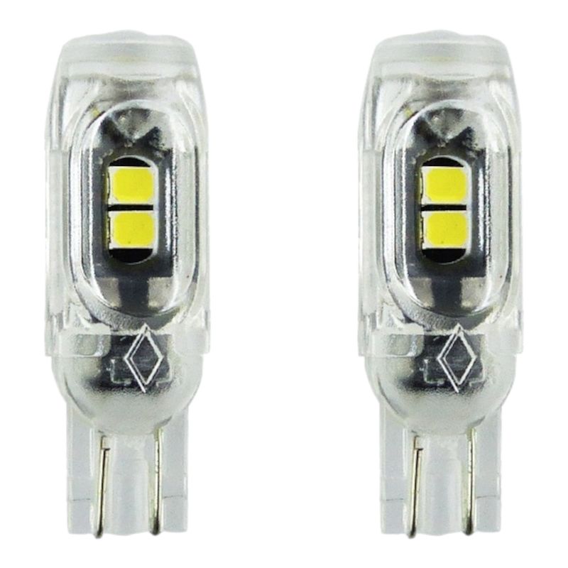 DEZZER - x2 LED T-10 Trasparente Cola De Pescado Con 5 LED A 12 Volt