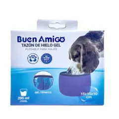 GENERICO - Bebedero Tazon Gel Refrescante 295ml Para Mascotas Plegable
