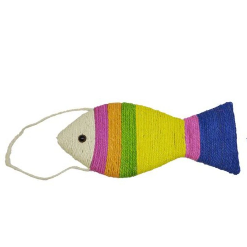 GENERICO - Rascador Para Gatos Con Diseño De Pez Multicolor Colgante