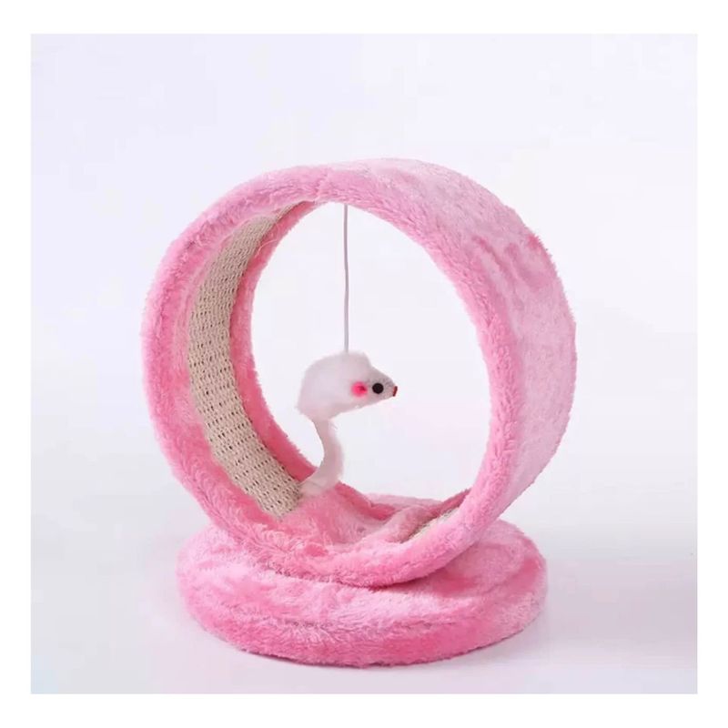 GENERICO - Rascador Para Gatos Diseño Circular Juguete Colgante Rosado