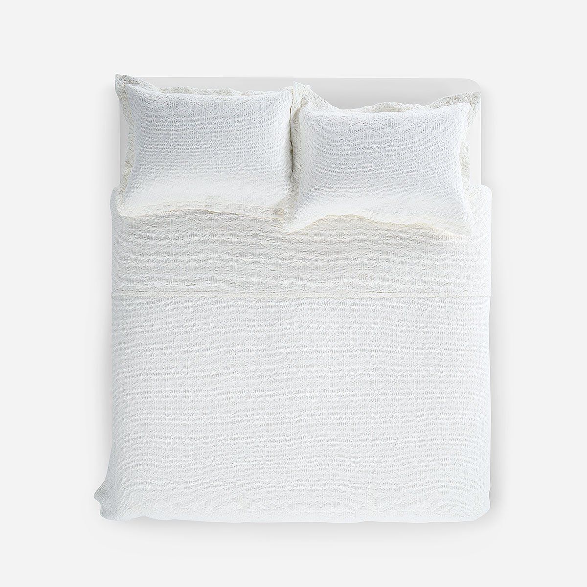 ROSEN - Colcha Algodón Textura Harbor Blanco Crudo 2 Plazas