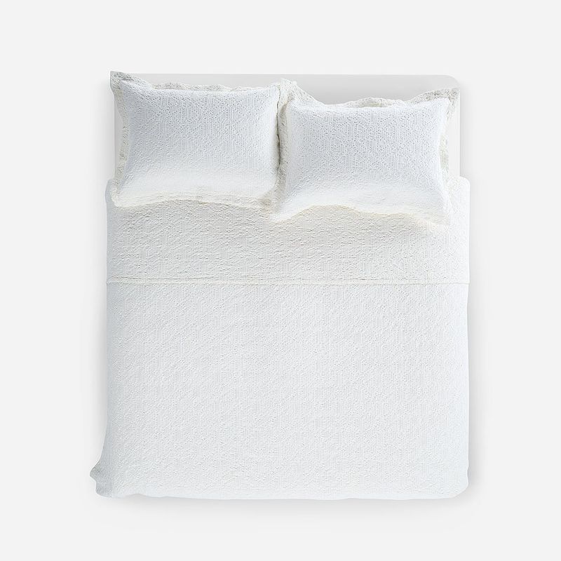 ROSEN - Colcha Algodón Textura Harbor Blanco Crudo 2 Plazas