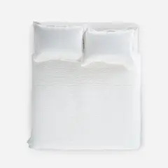 ROSEN - Colcha Algodón Textura Harbor Blanco Crudo 2 Plazas