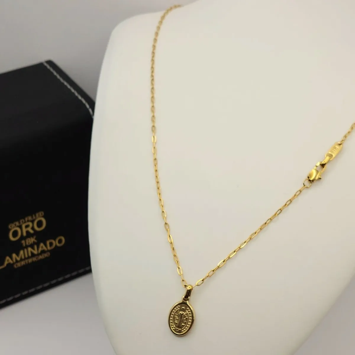 GENERICO - Cadena ORO Laminado San Benito Tejido Clip