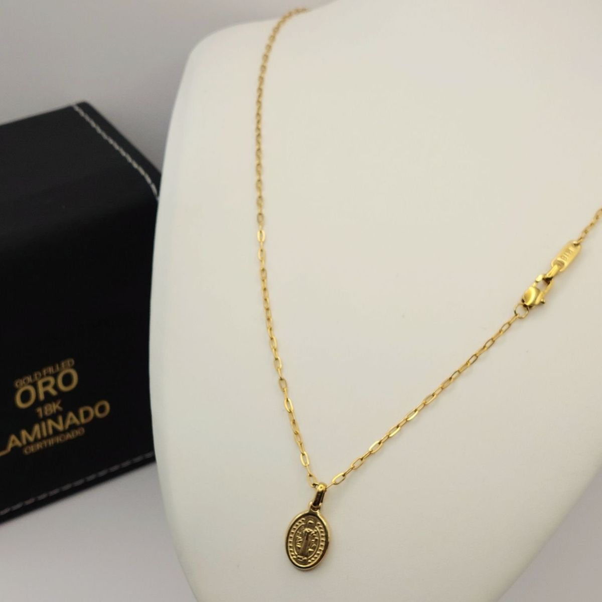 GENERICO - Cadena ORO Laminado San Benito Tejido Clip