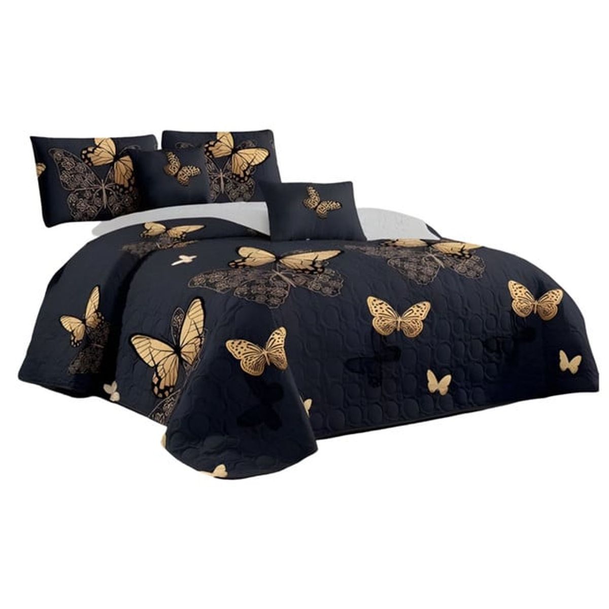 GENERICO - CUBRECAMA QUILT MAS JUEGO DE SABANAS KING