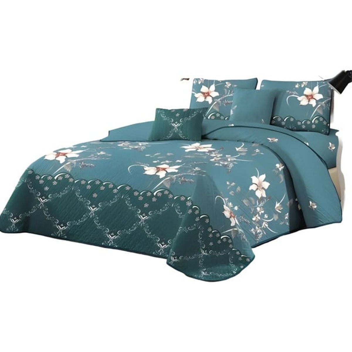 GENERICO - CUBRECAMA QUILT MAS JUEGO DE SABANAS KING