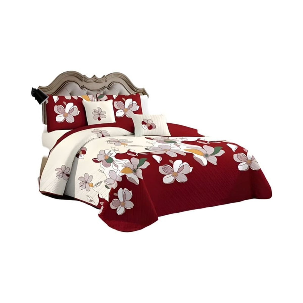 GENERICO - CUBRECAMA QUILT MAS JUEGO DE SABANAS PLAZA Y MEDIA