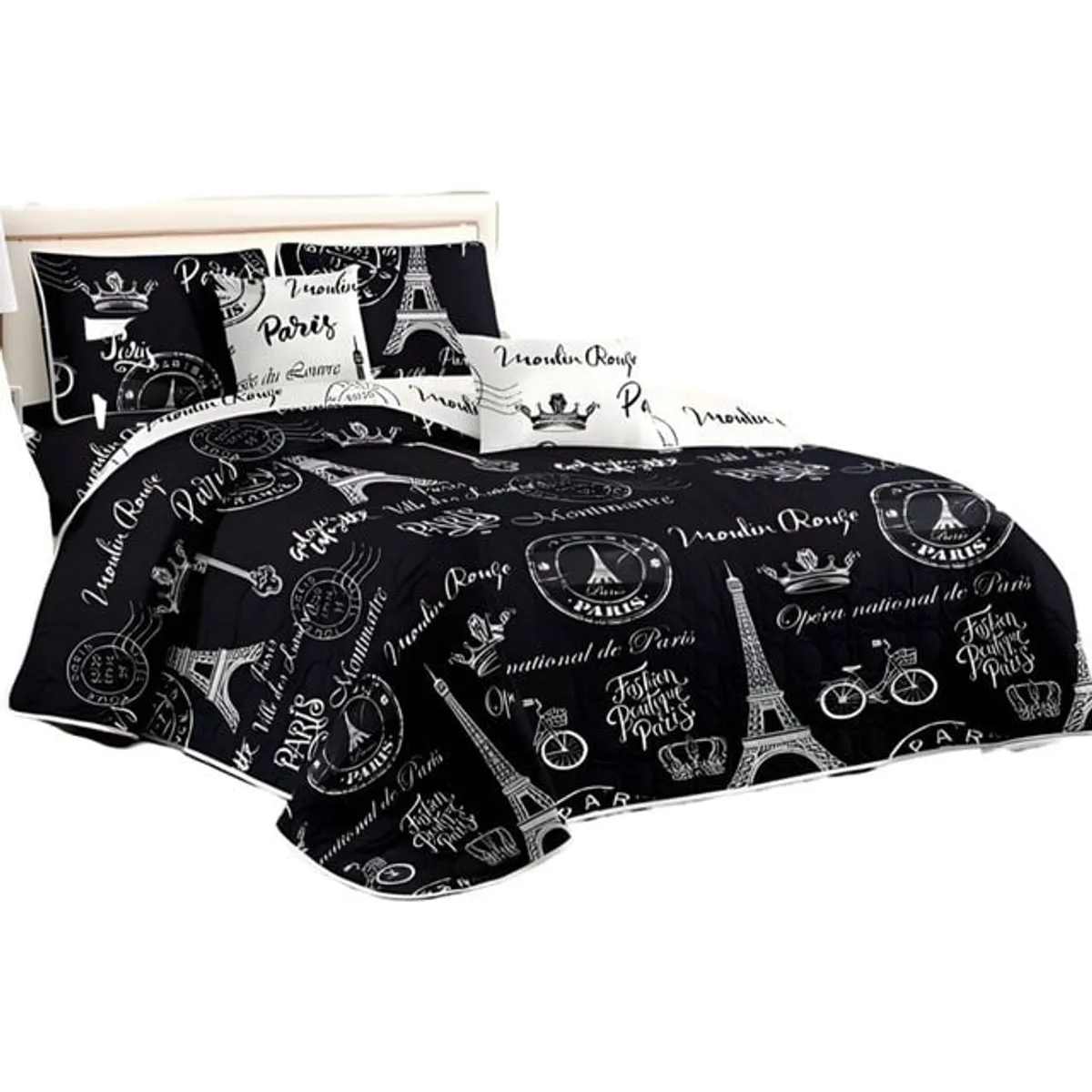 GENERICO - CUBRECAMA QUILT MAS JUEGO DE SABANAS PLAZA Y MEDIA