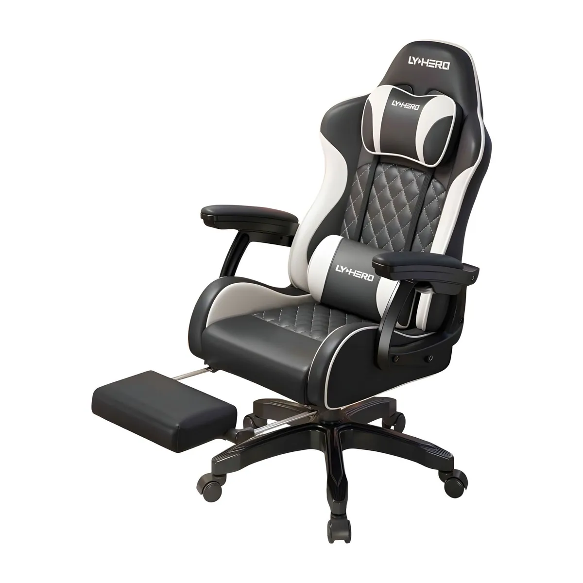 LUBABYCAS - Silla Gamer Ergonomica Reclinable Reposapies Negra