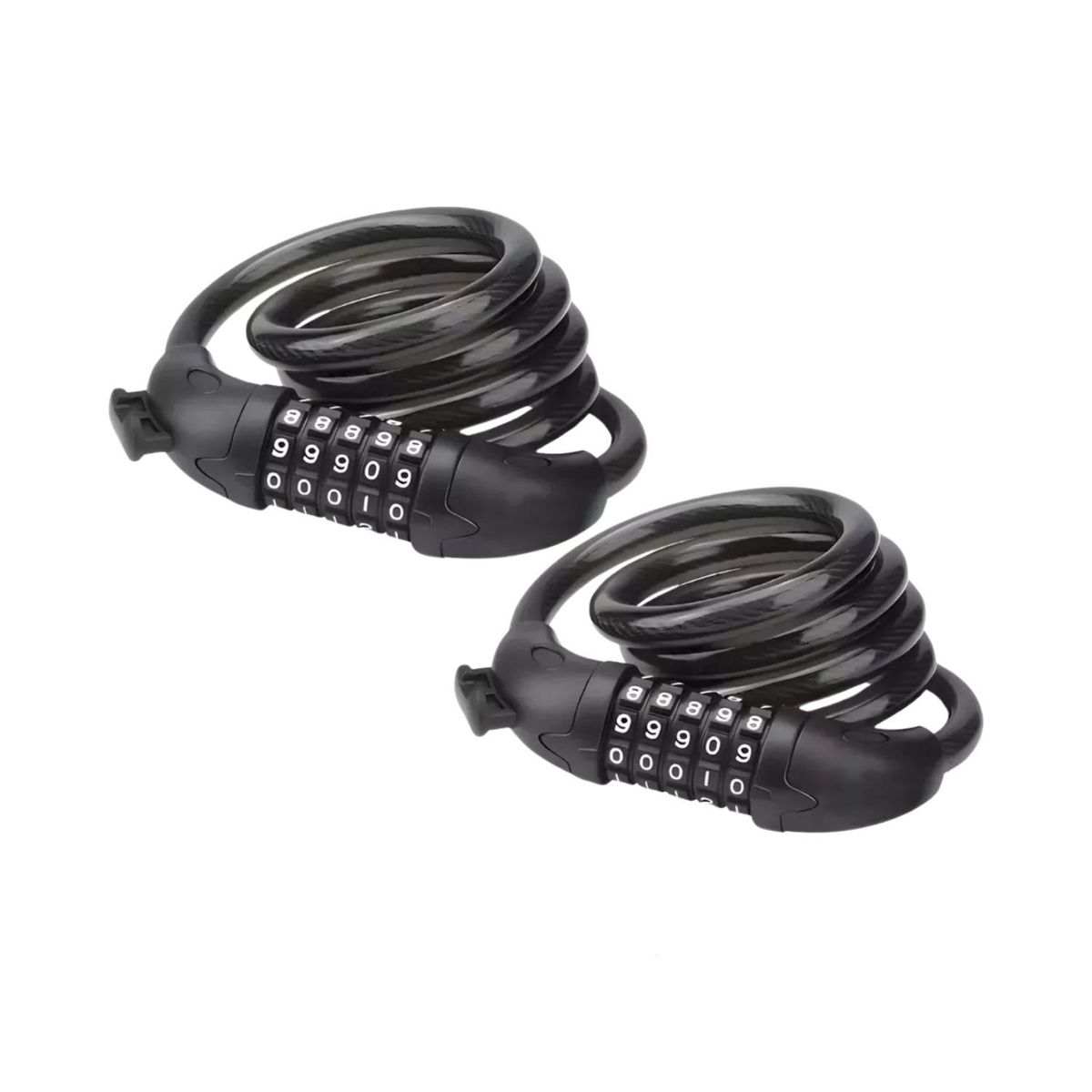 GENERICO - Pack 2 Candados Mangueras de Bicicletas con Clave Portatil