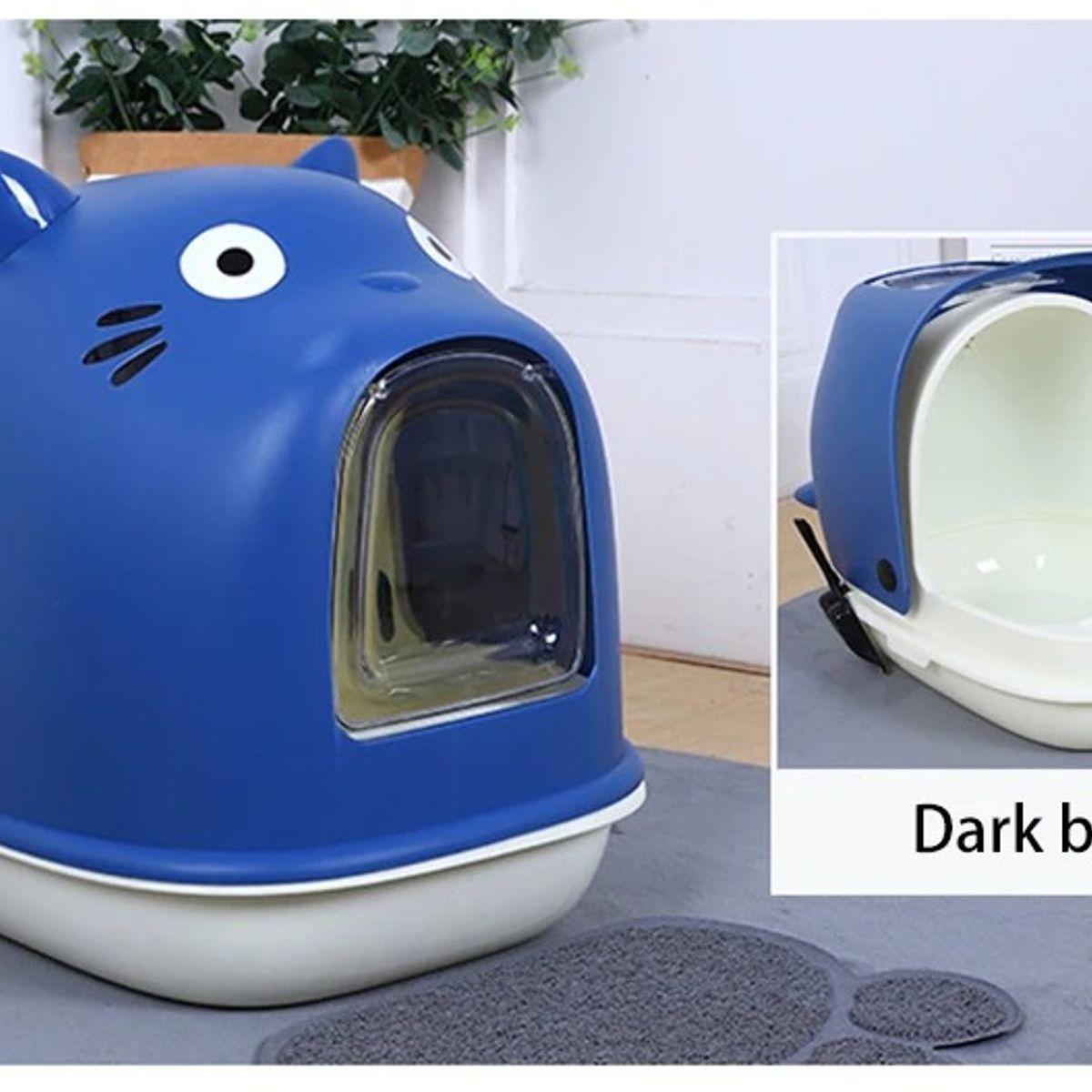 GENERICO - Arenero De Gatos Xl Bandeja Sanitaria De Mascotas Azul