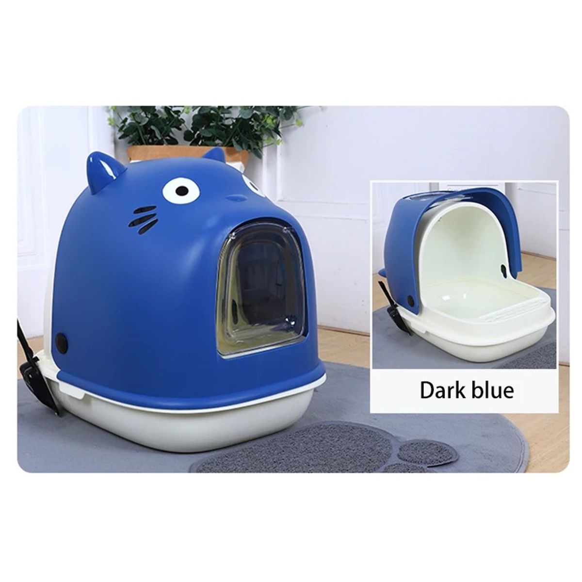 GENERICO - Arenero De Gatos Xl Bandeja Sanitaria De Mascotas Azul