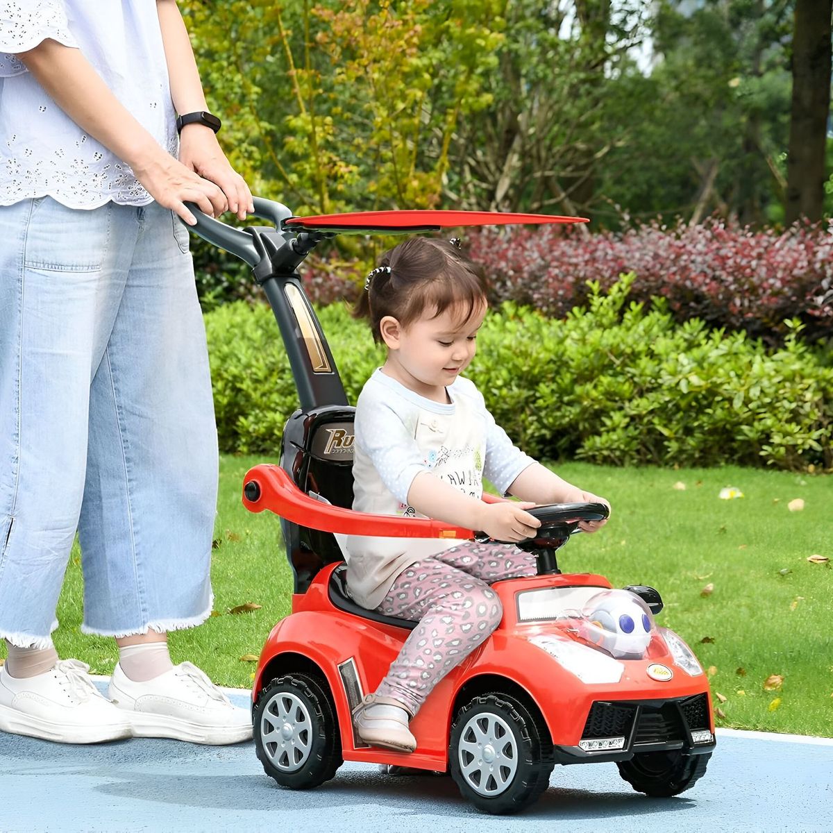 GENERICO - CORREPASILLO MONTABLE CON TOLDO ROBOT ROJO