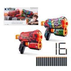 X-SHOT - PACK 2 LANZA DARDOS FLUX SKINS CON 16 DARDOS