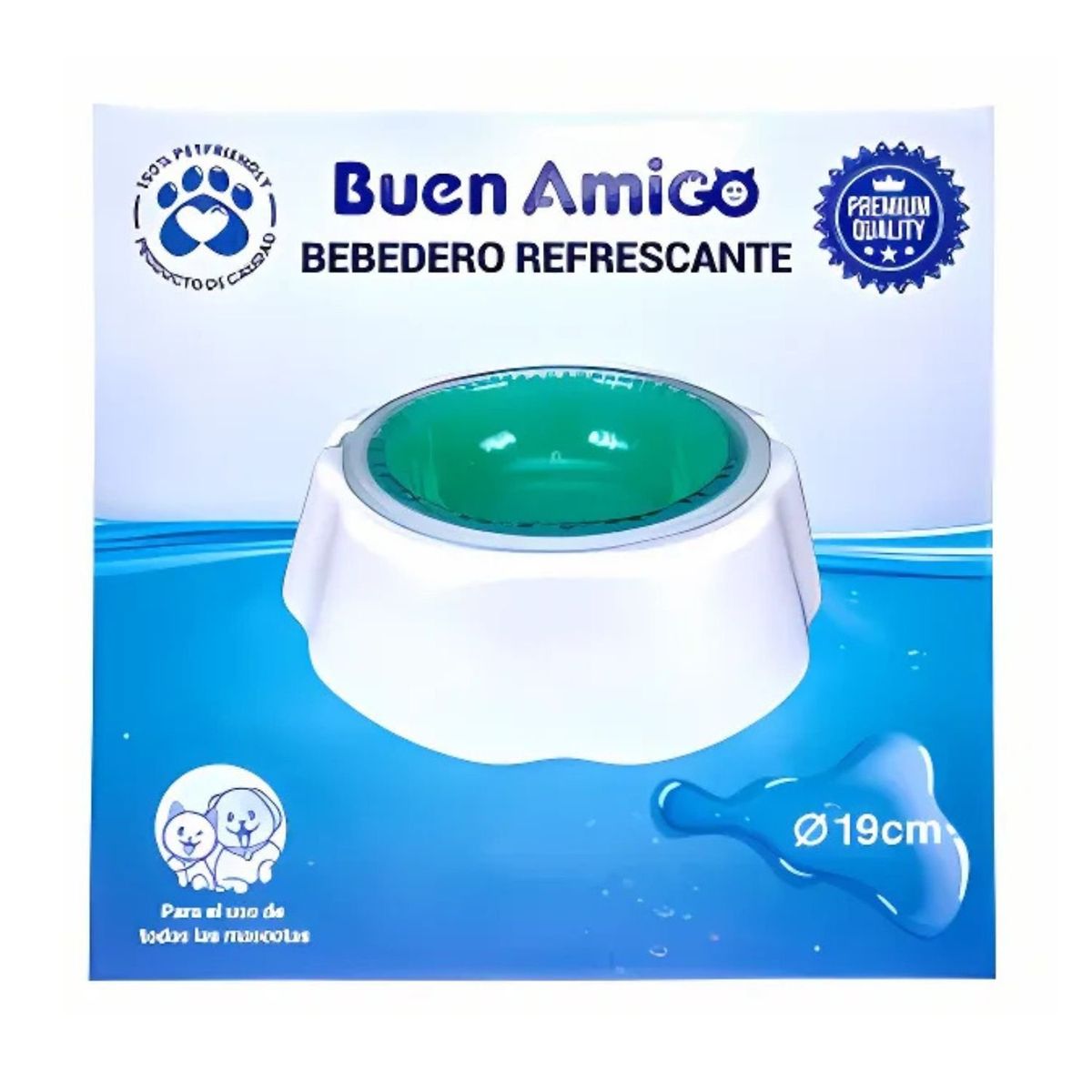 GENERICO - Bebedero Plato Refrescante De Gel Para Mascotas 19 Cm