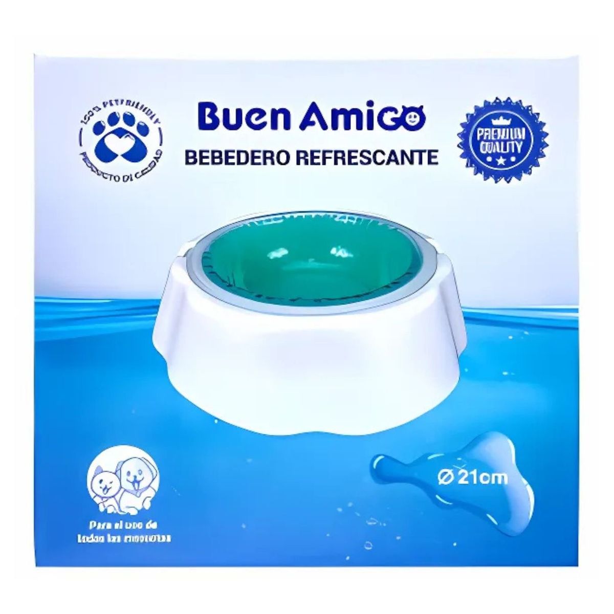 GENERICO - Bebedero Plato Refrescante De Gel Para Mascotas 21 Cm