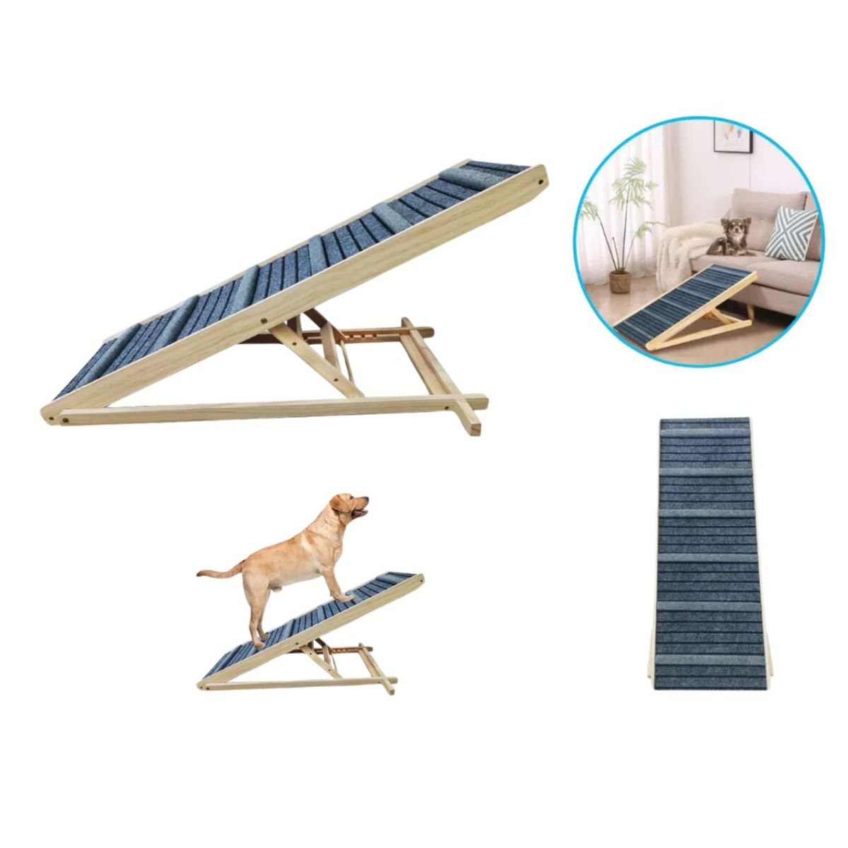 GENERICO - Rampa Plegable Para Mascotas Grandes Diseño Antideslizante