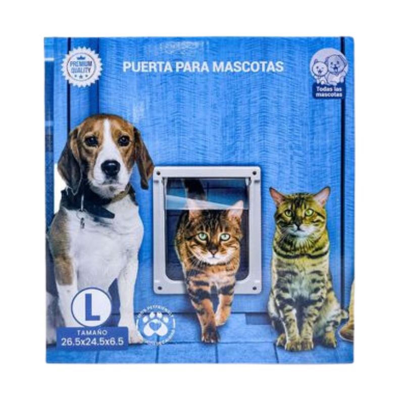 GENERICO - Puerta Para Mascotas Tamaño Grande Sistema Seguro 26x24