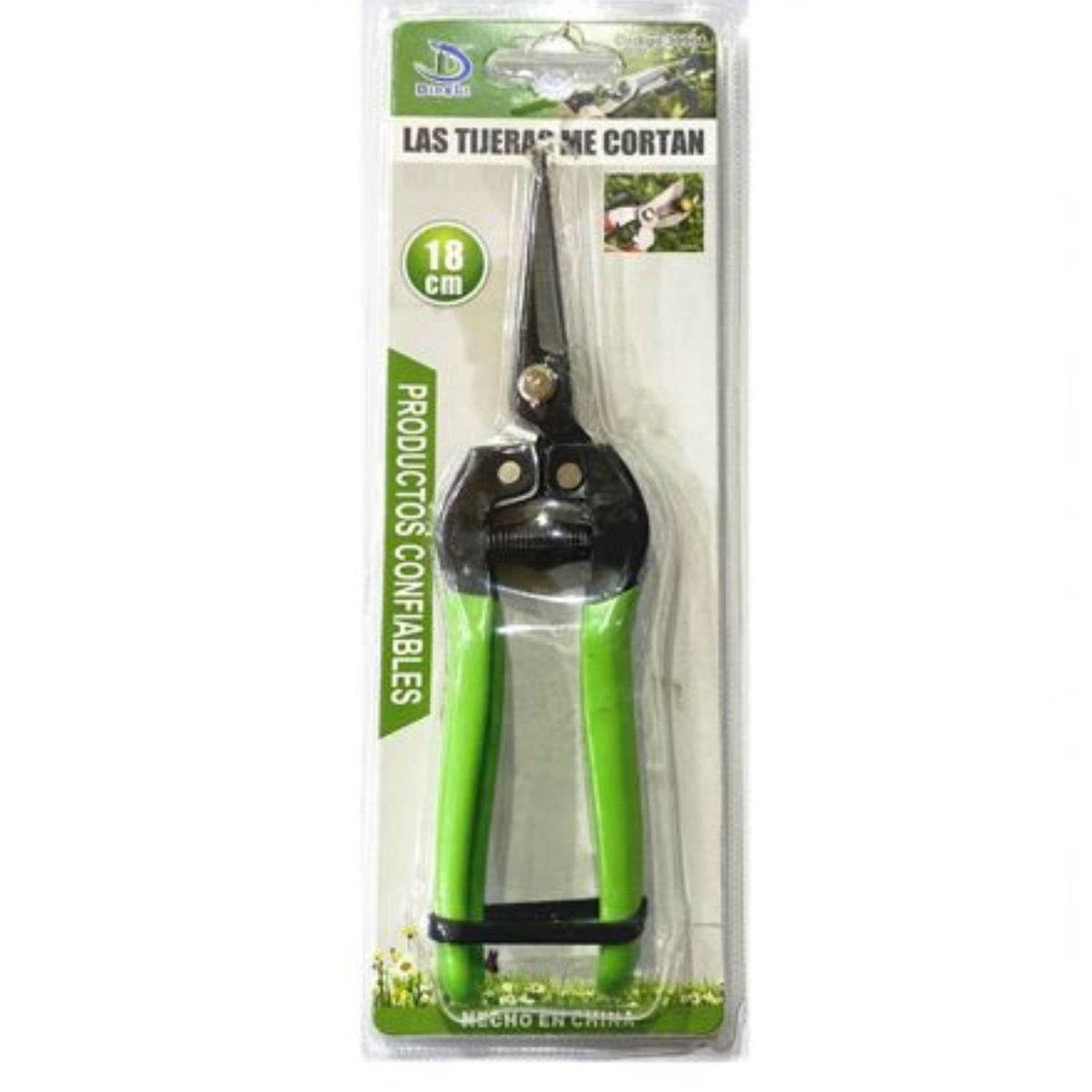 GENERICO - Tijera De Jardin 18 Cm Con Punta Delgada Corte De Precision