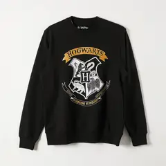 WARNER BROSS - Poleron Cerrado Mujer Escudo Negro Harry Potter