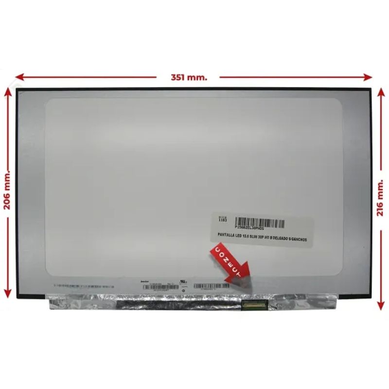 GENERICO - PANTALLA LED 15.6 SLIM 30 PIN HD B/DELGADO S/GA B156XTN08.1