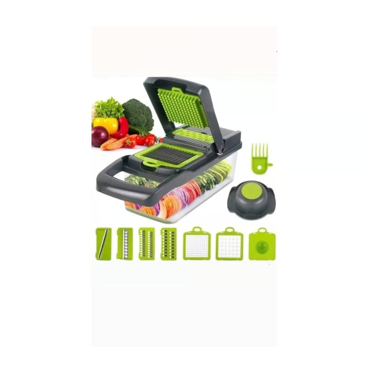 GENERICO - Rallador Picador Cortador Frutas Y Verduras Multiuso 14 En 1