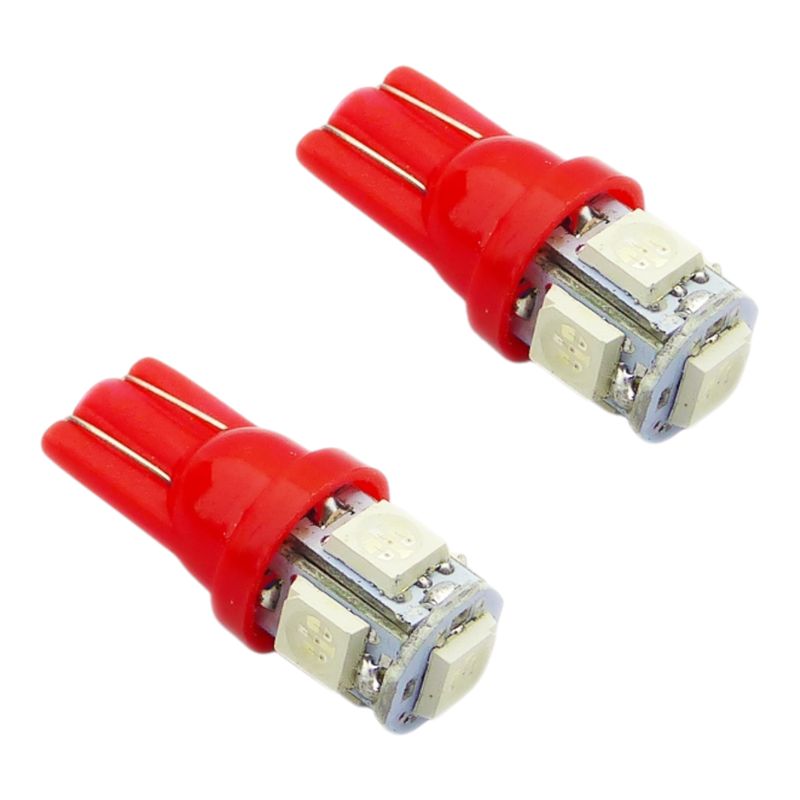 DEZZER - x2 Luz LED T-10 Luz Color Rojo 12 Volt LED 5050