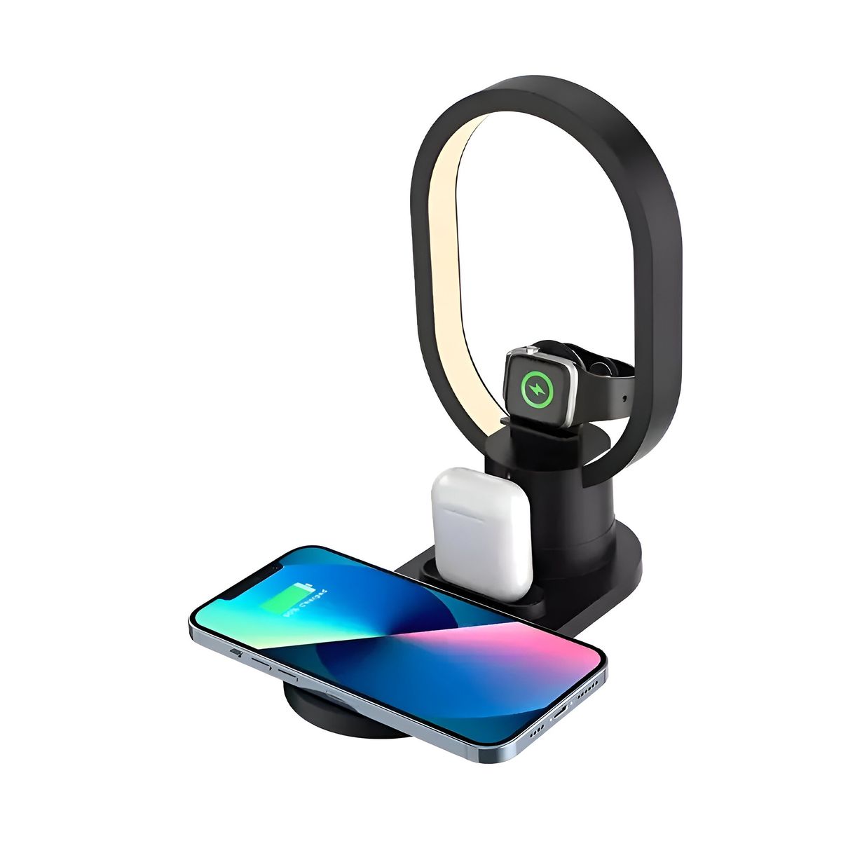 GENERICO - Estacion De Carga 4 En 1 Lampara Cargador Inalambrico 15w