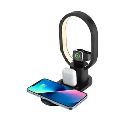 GENERICO - Estacion De Carga 4 En 1 Lampara Cargador Inalambrico 15w