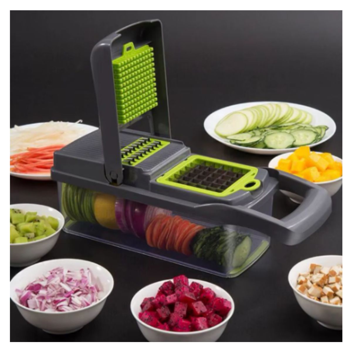 GENERICO - Cortador Picador De Verduras y Frutas Manual 15 En 1