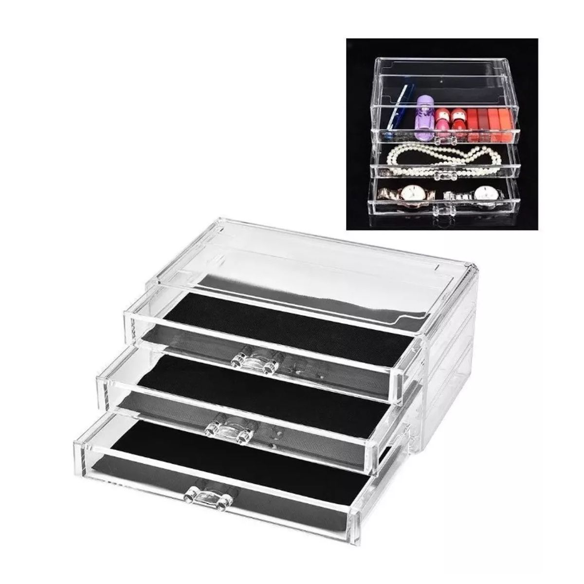 GENERICO - Organizador Acrilico Caja De Maquillaje Cajas Cosmetiqueros