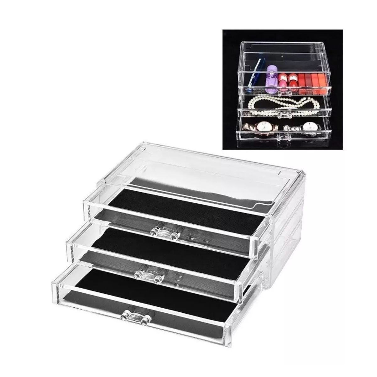 GENERICO - Organizador Acrilico Caja De Maquillaje Cajas Cosmetiqueros