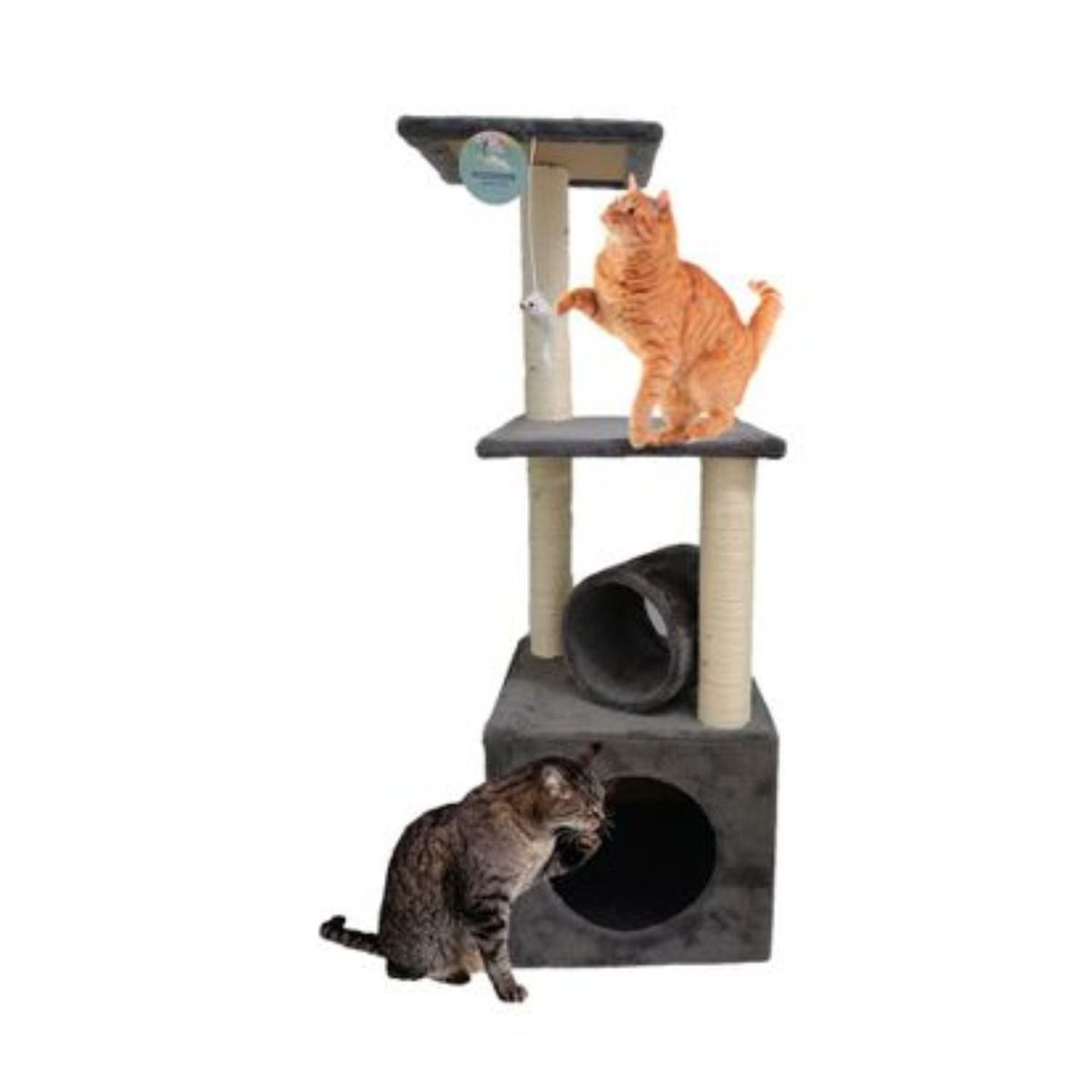 GENERICO - Torre Rascador Gris Para Gatos Cuevas Plataformas Juguete