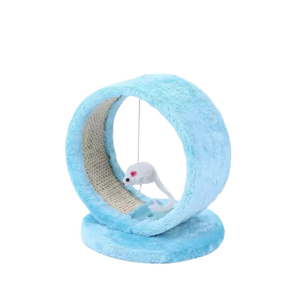 GENERICO - Rascador Para Gatos Diseño Circular Juguete Colgante Azul